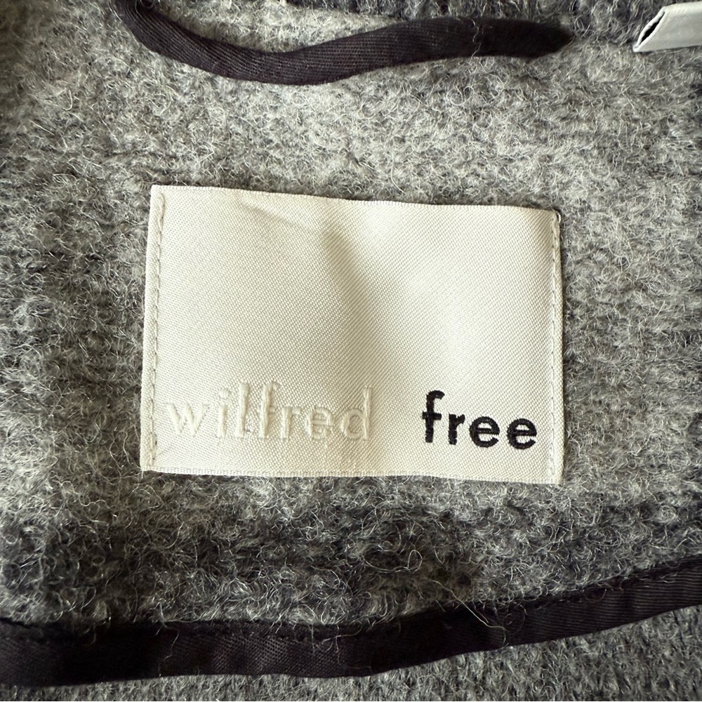 Aritzia Wilfred Free grey Off Duty plaid wool sweater jacket - Small - Picture 7 of 8